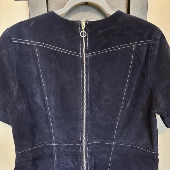 ASOS Suede Blue Mini Dress - size 12 - Picture 5 of 7